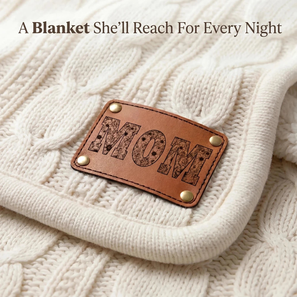 Personalized Cable Knit Sherpa Blanket