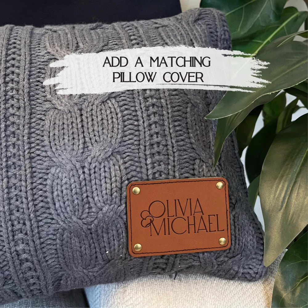 Personalized Cable Knit Sherpa Blanket