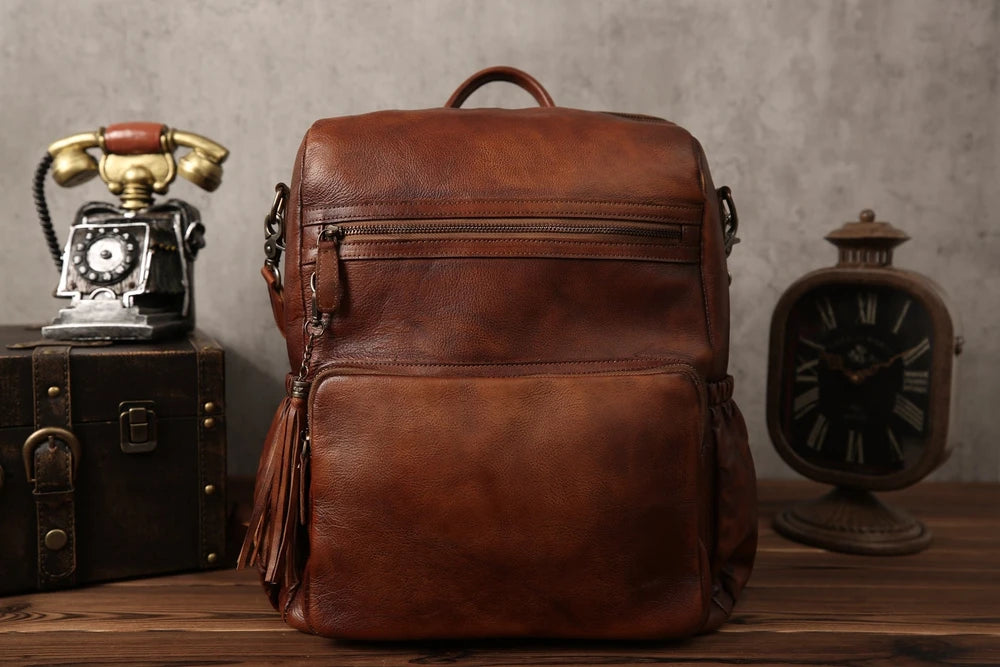 Full Grain Leather Convertible Backpack