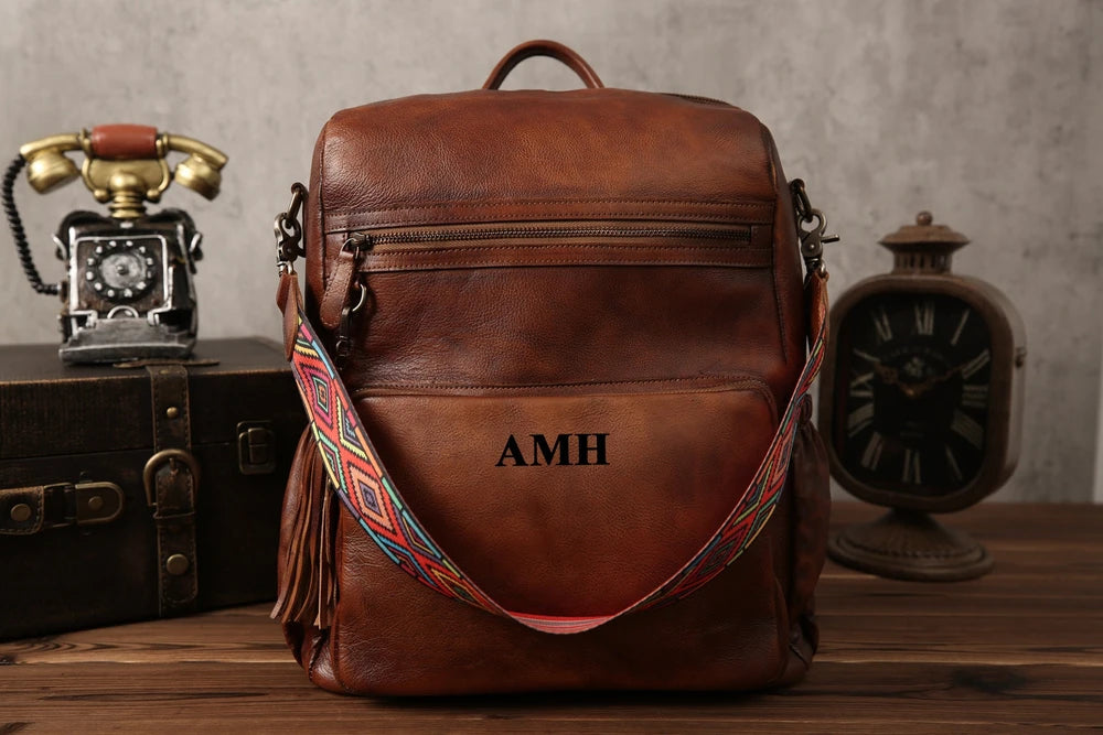 Full Grain Leather Convertible Backpack